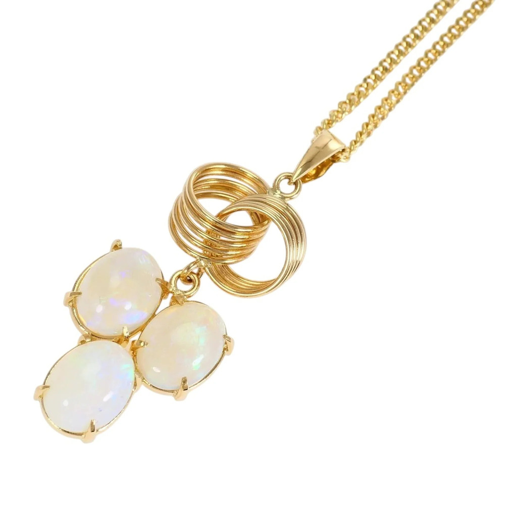 VINTAGE 18k Gold Opal Necklace